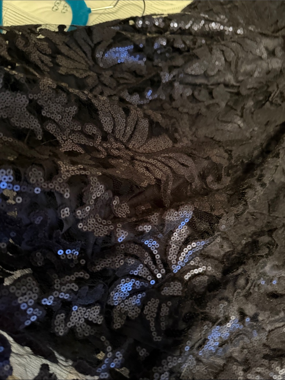 Tadashi Shoji Navy Sequin Lined Gown-Size 4 - Picture 7 of 7